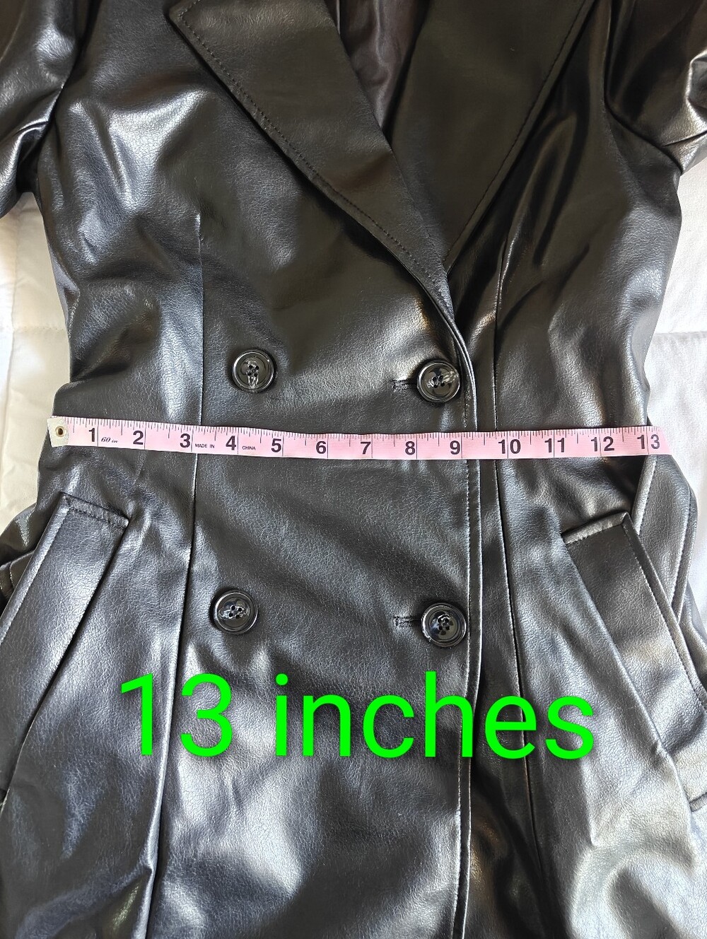 H&M Vegan Leather Trench Coat - Picture 11 of 12